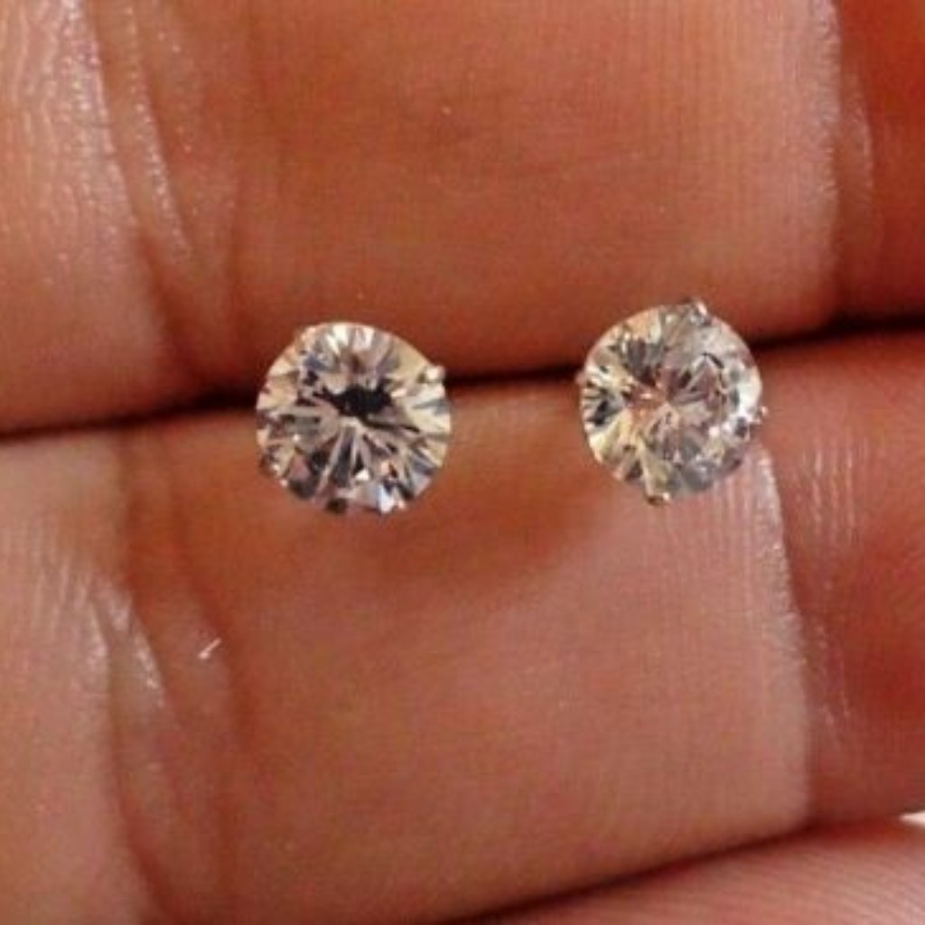 New 14k Solid Gold 1ct Diamond Earrings